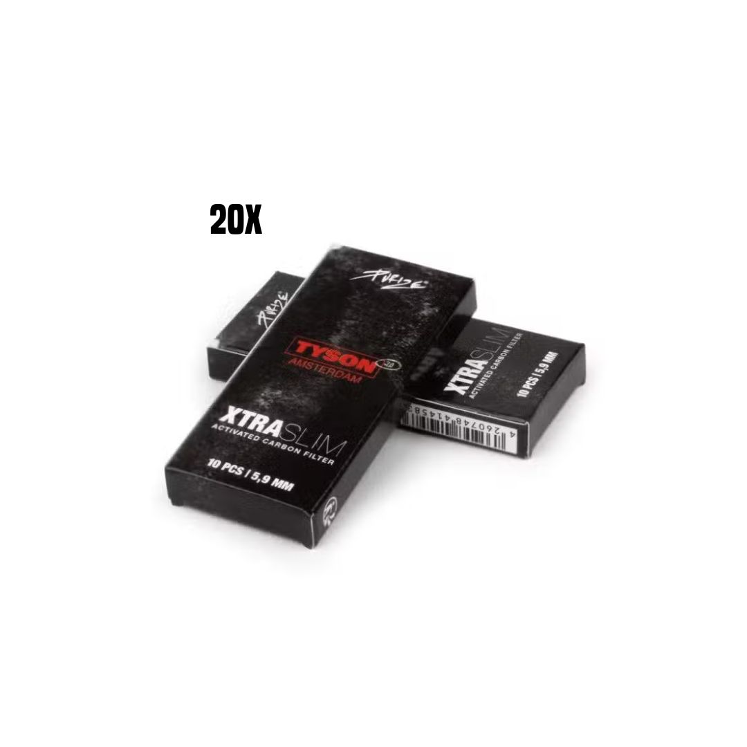 Purize XTRA Slim carbon filters Tyson 2.0 box 20×10 stuks (ø 6 mm) 3